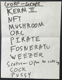 GORF setlist, tags: Setlist - GORF / Powerhouse of the Cell / M. Sys / Tall Bones on Jan 30, 2026 [094-small]