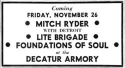 Detroit featuring Mitch Ryder / Lite Brigade / Foundations of Soul on Nov 26, 1971 [932-small]