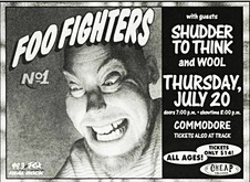 Concert Poster. , Foo Fighters / Shudder to Think / Wool on Jul 20, 1995 [325-small]