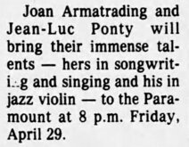 Joan Armatrading / Jean luc ponty on Apr 29, 1977 [262-small]