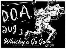 D.O.A. @ The Whisky, 8.3.82, tags: D.O.A., Los Angeles, California, United States, Gig Poster, Advertisement, Whisky a Go Go - D.O.A. on Aug 3, 1982 [746-small]