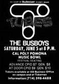 Tubes / The Busboys @ Cal Poly Pomona Music Bowl - 6.5.82, tags: The Tubes, The Busboys, Pomona, California, United States, Gig Poster, Advertisement, Music Bowl, California State Polytechnic University, Pomona - The Tubes / The Busboys on Jun 5, 1982 [478-small]