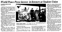 Review: World Peace Posse @ CSUN Student Union - 9.27.89, tags: World Peace Posse, Los Angeles, California, United States, Article, USU Court of Community, California State University, Northridge - World Peace Posse on Sep 27, 1989 [729-small]