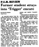 Review: Trigger Happy @ CSUN Pub - 2.18.82, tags: Trigger Happy, Los Angeles, California, United States, Article, USU Pub, California State University, Northridge - Trigger Happy on Feb 18, 1982 [200-small]
