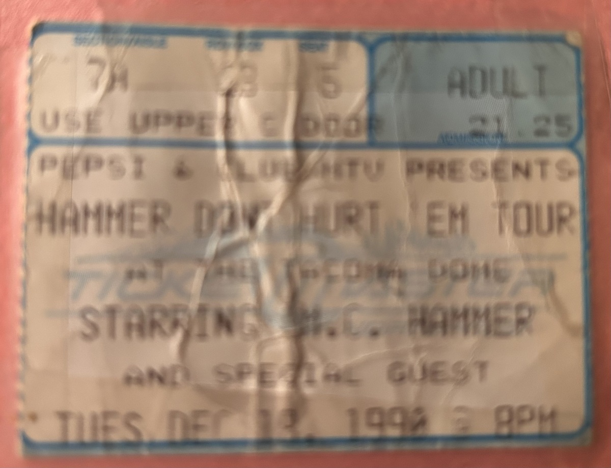 MC Hammer 1991年ウェンブリーアリーナ Liveチケット半券 MC Hammer 1991年ウェンブリーアリーナ Liveチケット半券 【公式通販】