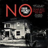 Poster KROQ Locals Only, tags: Night Riots, Dear Boy, Fullerton, California, United States, Gig Poster, The Slidebar - Night Riots / Dear Boy on Apr 17, 2014 [020-small]