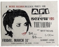 AFI / Screw 32 / The Yah Mos / Witticus on Mar 31, 1995 [781-small]