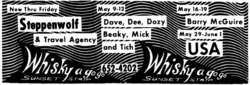 Ad: Steppenwolf & The Travel Agency @ The Whisky - 5.2.68, tags: Steppenwolf, The Travel Agency, Los Angeles, California, United States, Whisky a Go Go - Steppenwolf / The Travel Agency on May 2, 1968 [810-small]