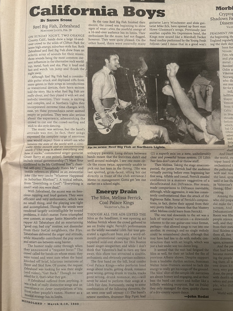 Reel Big Fish's 1999 Concert & Tour History | Concert Archives Reel Big Fish's 1999 Concert & Tour History | Concert Archives