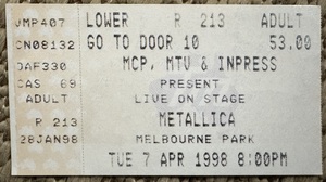 tags: Ticket - Metallica on Apr 7, 1998 [949-small]