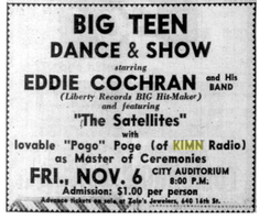 The Satellites / Eddie Cochran and His Band on Nov 6, 1959 [598-small]