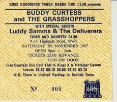 Buddy Curtess and the Grasshoppers / luddy samms & the Deliverers on Nov 7, 1987 [224-small]