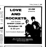 Sheep Look Up / Love And Rockets on Oct 19, 1986 [765-small]