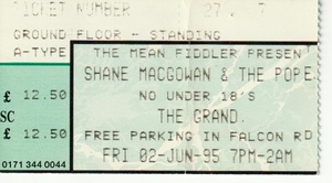 Shane MacGowan & The Popes on Jun 2, 1995 [303-small]