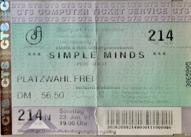 tags: Ticket - Simple Minds / Wild Thing on Jun 22, 1997 [839-small]