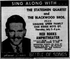 The Blackwood Brothers / The Statesmen / The Oak Ridge Boys / The Singing Speer Family on Jul 2, 1964 [583-small]