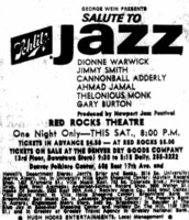 Dionne Warwick / The Wes Montgomery Quartet / The Cannonball Adderly Quintet / The Ahmad Jamal Quartet / The Thelonious Monk Quartet / The Gary Burton Quartet on Jul 20, 1968 [938-small]