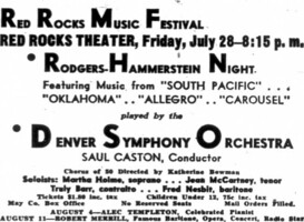 The Denver Symphony Orchestra / Martha Holmes / Truly Barr / Fred Nesbit / Gene McCartney on Jul 28, 1950 [896-small]