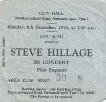 Ticket, Steve Hillage / Nova on Dec 6, 1976 [786-small]