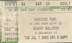 Handsome Furs / Dri Not D.R.I. / The Cinnamon Band on Jul 7, 2009 [513-small]