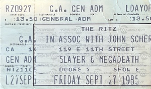 Slayer / Megadeth / Bad Brains on Sep 27, 1985 [464-small]
