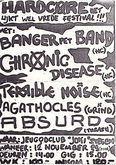 Chronic Disease / Agathocles / Terrible Noise / Banger Pet Band / Absurd on Nov 12, 1989 [940-small]