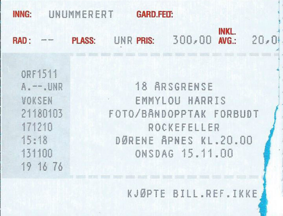 Emmylou Harris's 2000 Concert & Tour History | Concert Archives