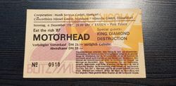 tags: Motörhead, Destruction, King Diamond, Essen, North Rhine-Westphalia, Germany, Ticket, Pink Palace - Motörhead / King Diamond / Destruction on Dec 6, 1987 [228-small]