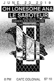 Le Saboteur / Oh, Lonesome Ana / Dandelion Massacre / The Car Crash Hearts on Jun 23, 2019 [610-small]
