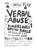 Verbal Abuse / Boneless Ones / Special Forces / Defend the Keg / Industrial Hate on Jul 6, 1985 [320-small]