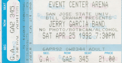 Jerry Garcia Band / The Affordables  on Apr 25, 1992 [454-small]
