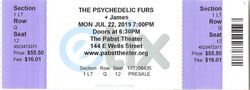 James / The Psychedelic Furs / Dear Boy on Jul 22, 2019 [596-small]