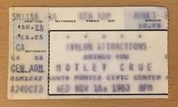 Motley Crue  / Axe on Nov 16, 1983 [388-small]