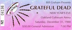 Grateful Dead / Tom Tom Club / Peter Apfelbaum and the Hieroglyphics Ensemble on Dec 31, 1988 [345-small]