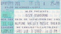 Ozzy Osbourne / Slaughter / Ugly Kid Joe on Jul 3, 1992 [792-small]