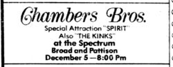 The Chambers Brothers / The Kinks / Spirit / The American Dream on Dec 5, 1969 [665-small]
