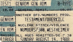 Overkill / Testament / Nuclear Assault / Vio-lence on Aug 14, 1988 [150-small]