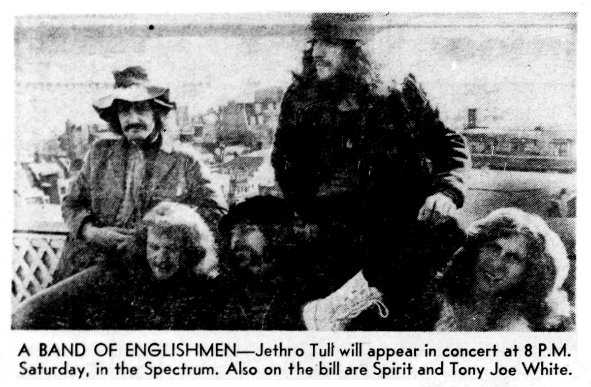May 01, 1971 Jethro Tull / Spirit / Tony Joe White at The Spectrum