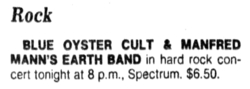 Blue Oyster Cult / Manfred Mann's Earth Band / Angel on Oct 15, 1976 [672-small]