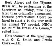 Herb Alpert & The Tijuana Brass / O.C. Smith on Oct 24, 1969 [740-small]