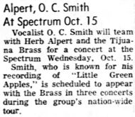 Herb Alpert & The Tijuana Brass / O.C. Smith on Oct 24, 1969 [761-small]