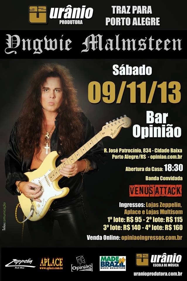 Nov 09, 2013: Yngwie Malmsteen / Venus Attack at Bar Opinião Porto