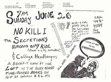 Secretions / No Kill I / Wrong Way Ride / Cabbage Headbangers on Jun 26, 1994 [585-small]