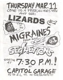Secretions / Lizards / The Migraines on Mar 11, 1999 [844-small]