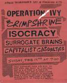 Capitalist Casualties / Surrogate Brains / Operation Ivy / Isocracy / Crimpshrine on Feb 14, 1988 [899-small]