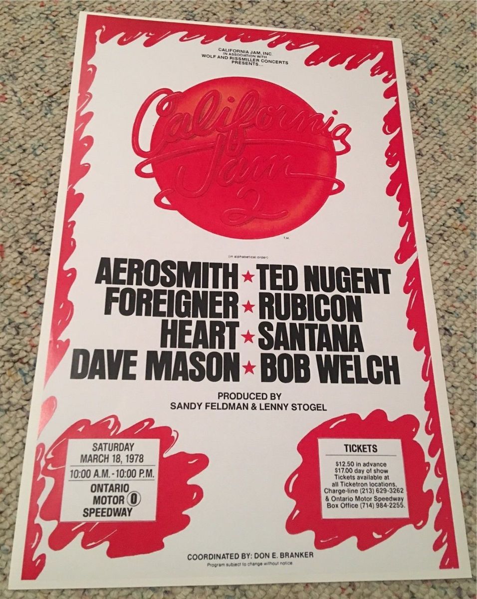 Concert History of Ontario Motor Speedway Ontario, California, United