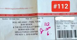Non-accessible seat changed to accessible with the swipe of a pen.  Thank goodness they were able to accommodate us.  Section 112 for my 112th concert.  Quite fitting.  , Bob Seger on Nov 1, 2019 [718-small]