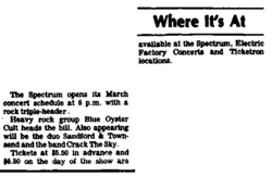 Blue Öyster Cult / Crack The Sky / Sanford & Townsend on Mar 4, 1978 [622-small]