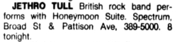 Jethro Tull / Honeymoon Suite on Oct 19, 1984 [168-small]