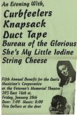 Curbfeelers / Duct Tape / Knapsack / Bureau of the Glorious / String Cheese / John & Lisa on Jan 28, 1994 [072-small]